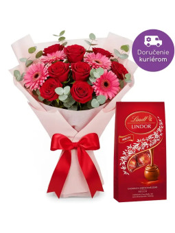 Rozkošný + Pralinky Lindt - TvojeKvety.sk